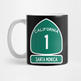 SANTA MONICA PACIFIC COAST Highway 1 California Sign Mug